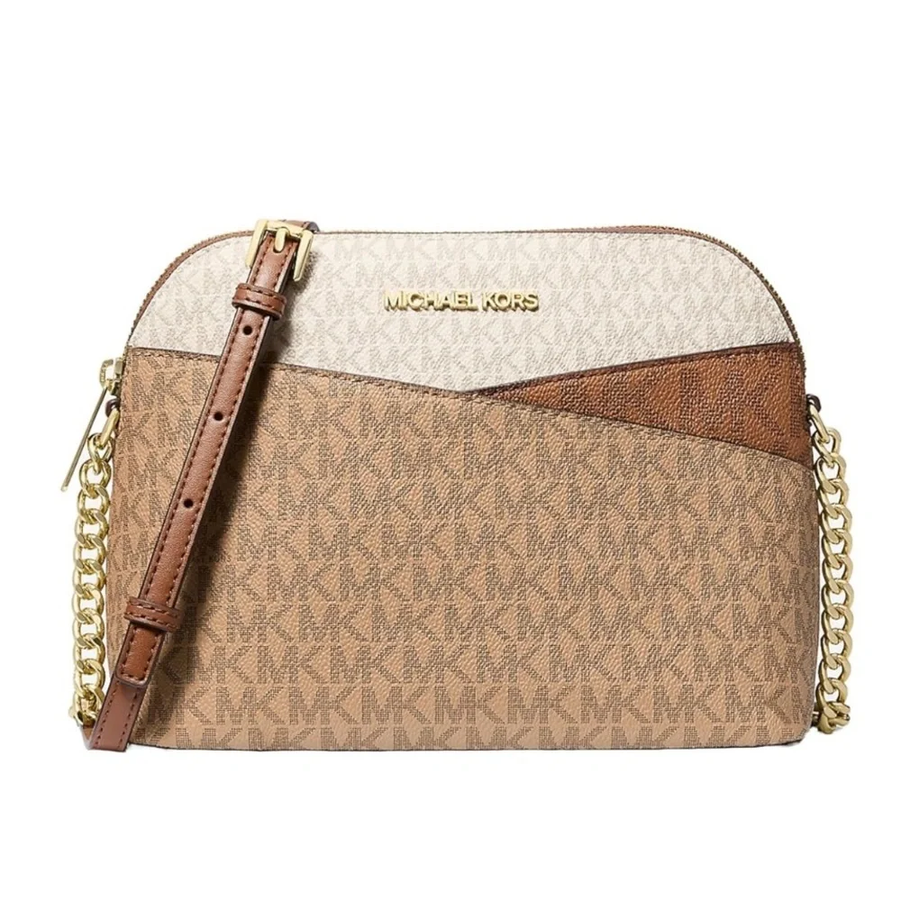 Michael Kors Jet Set color block crossbody Camel NWT - Picture 2 of 12